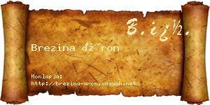 Brezina Áron névjegykártya